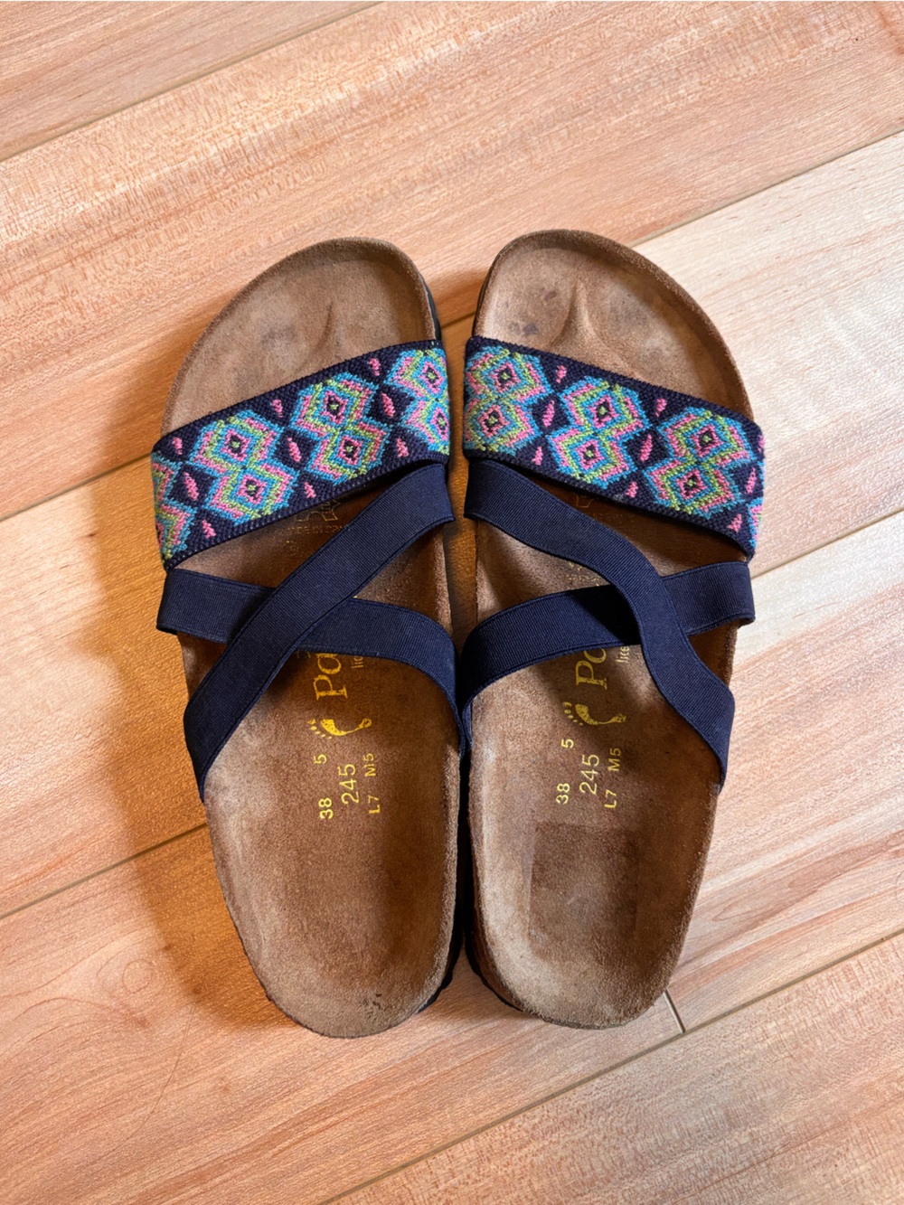 Birkenstock Womens Cosma Narrow Fit Aztec Dark Blue Womens Sandals Size 38